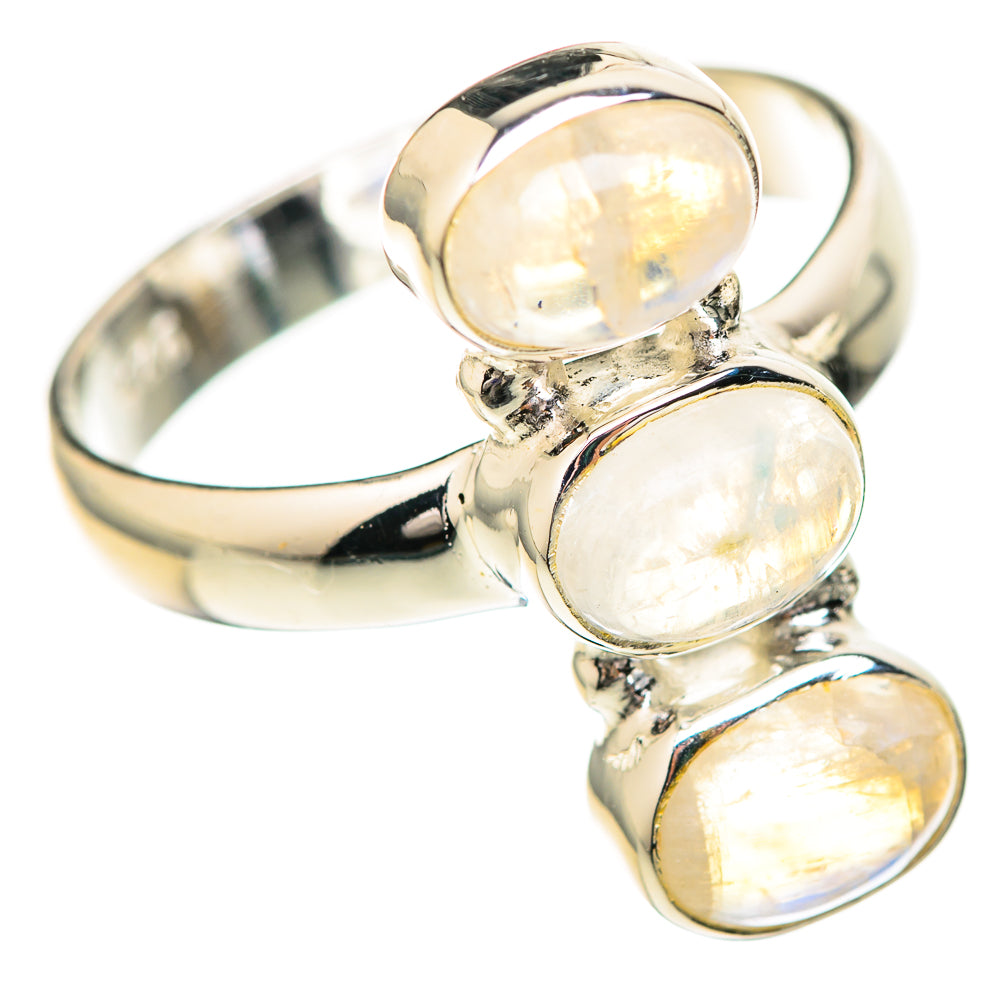 Rainbow Moonstone Rings handcrafted by Ana Silver Co - RING129171_SIZE-7 - Photo 2