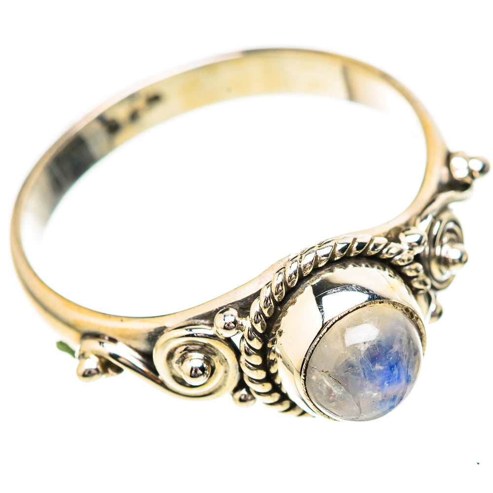 Rainbow Moonstone Rings handcrafted by Ana Silver Co - RING129174_SIZE-8 - Photo 2