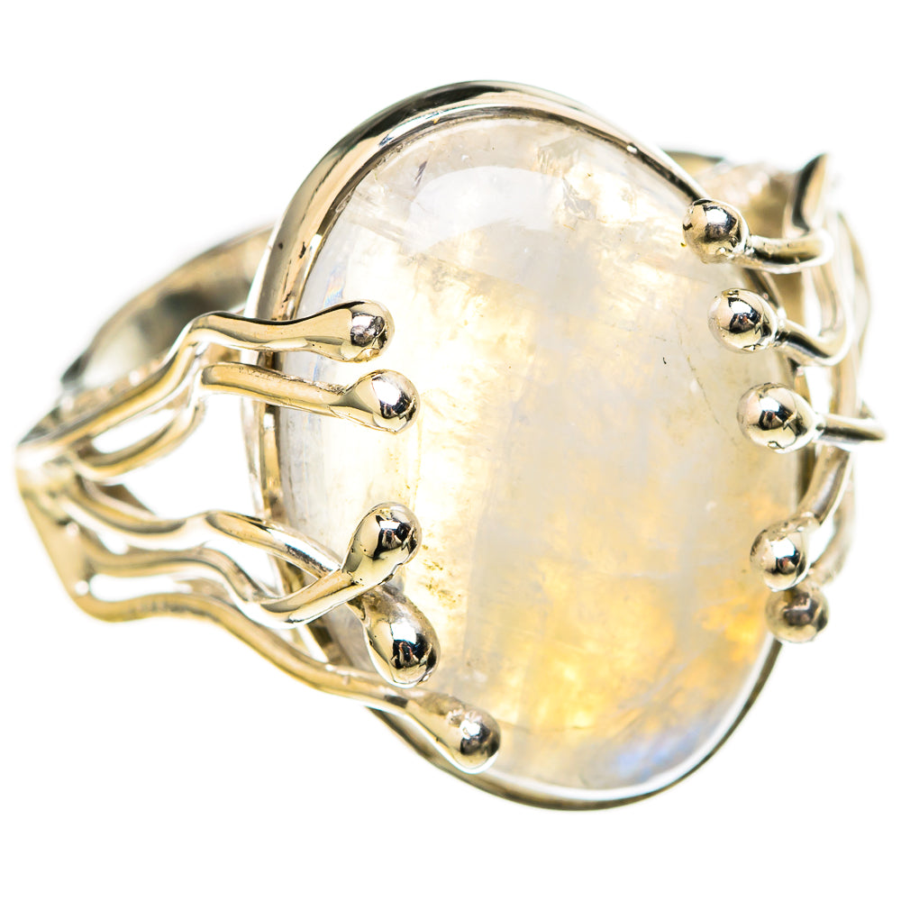 Rainbow Moonstone Rings handcrafted by Ana Silver Co - RING129194 - Photo 2
