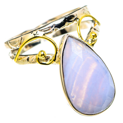 Blue Lace Agate Rings handcrafted by Ana Silver Co - RING129210 - Photo 2