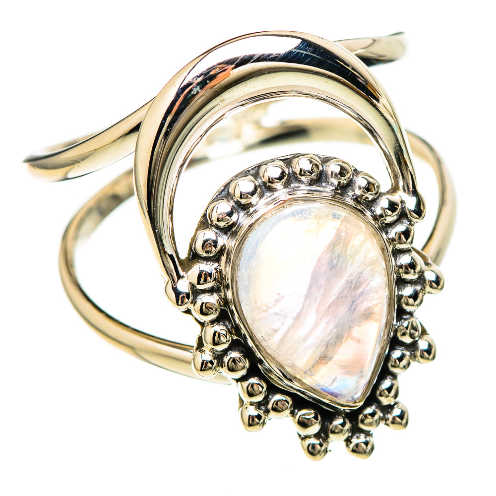 Rainbow Moonstone Rings handcrafted by Ana Silver Co - RING129211 - Photo 2