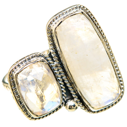 Rainbow Moonstone Rings handcrafted by Ana Silver Co - RING129212 - Photo 2