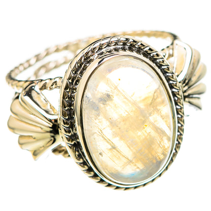 Rainbow Moonstone Rings handcrafted by Ana Silver Co - RING129225 - Photo 2