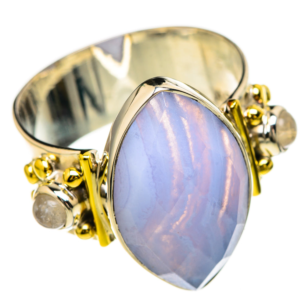 Blue Lace Agate Rings handcrafted by Ana Silver Co - RING129237 - Photo 2