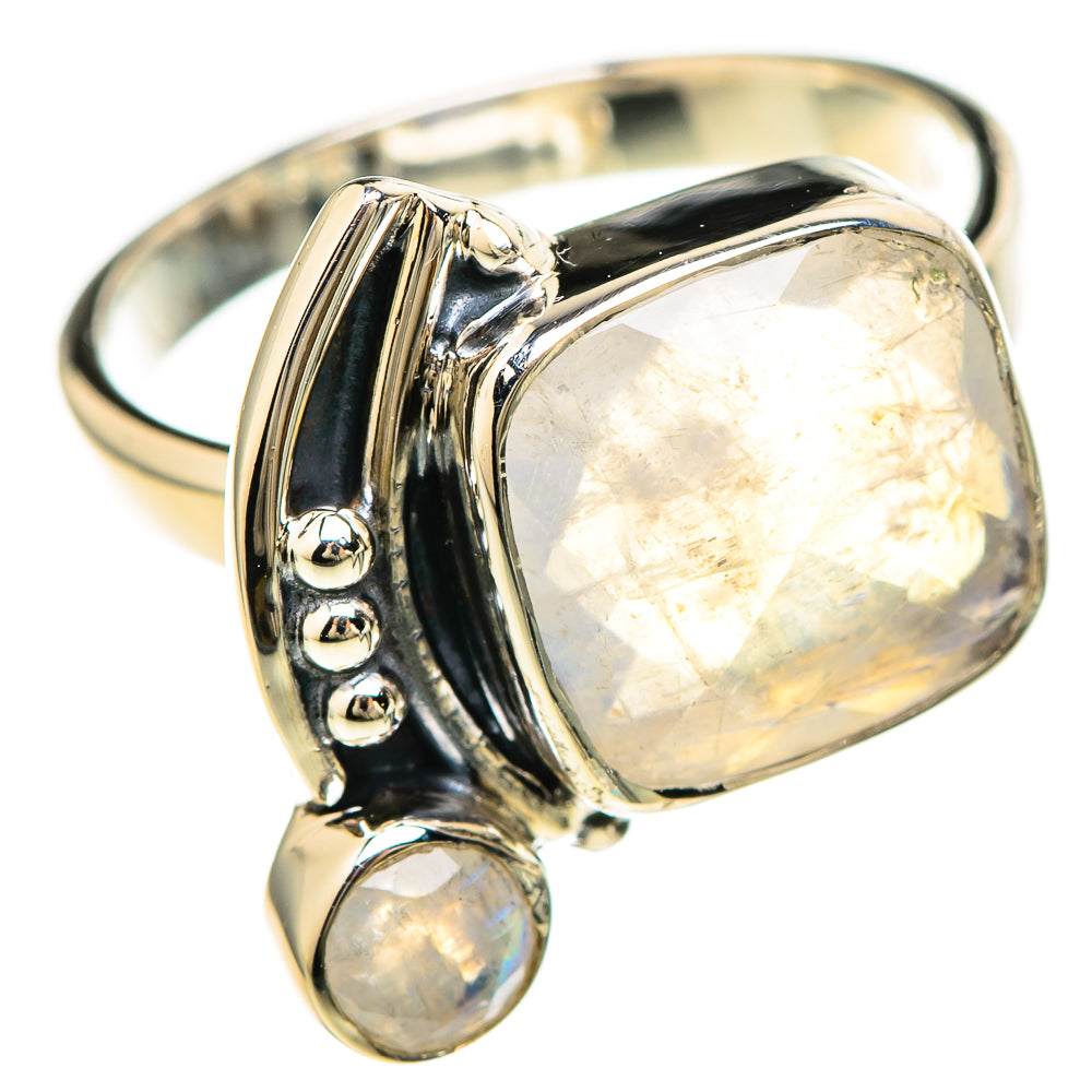Rainbow Moonstone Rings handcrafted by Ana Silver Co - RING129238 - Photo 2