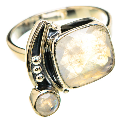 Rainbow Moonstone Rings handcrafted by Ana Silver Co - RING129238 - Photo 2