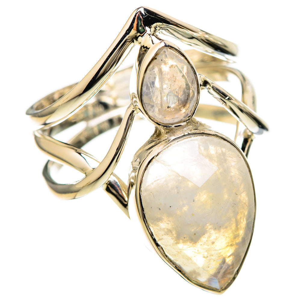 Rainbow Moonstone Rings handcrafted by Ana Silver Co - RING129239 - Photo 2