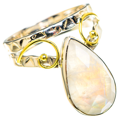 Rainbow Moonstone Rings handcrafted by Ana Silver Co - RING129252 - Photo 2