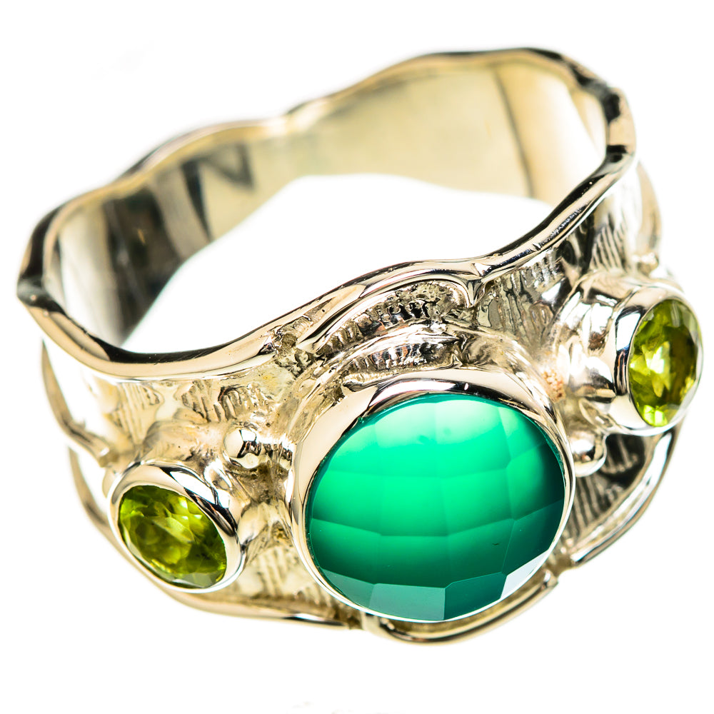 Green Onyx Rings handcrafted by Ana Silver Co - RING129275 - Photo 2