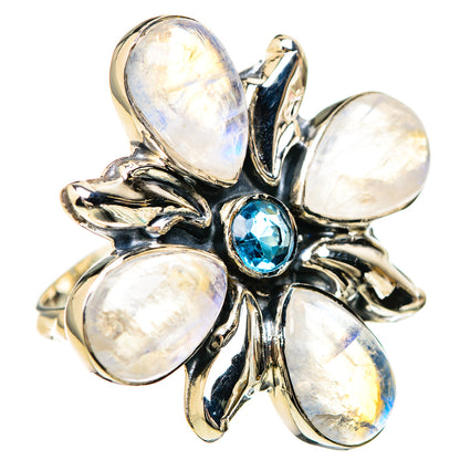Rainbow Moonstone Rings handcrafted by Ana Silver Co - RING129282 - Photo 2