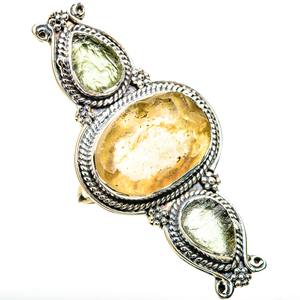 Libyan Desert Glass Rings handcrafted by Ana Silver Co - RING129289 - Photo 2