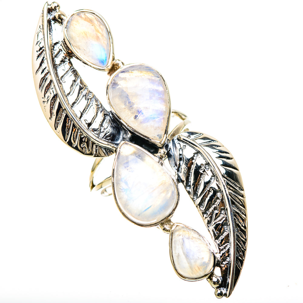 Rainbow Moonstone Rings handcrafted by Ana Silver Co - RING129295 - Photo 2
