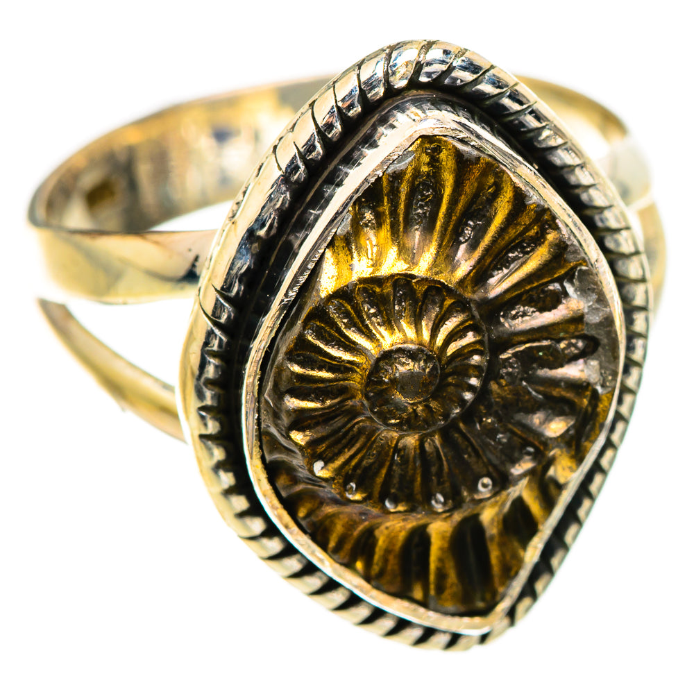 Pyrite Fossil Rings handcrafted by Ana Silver Co - RING129327 - Photo 2