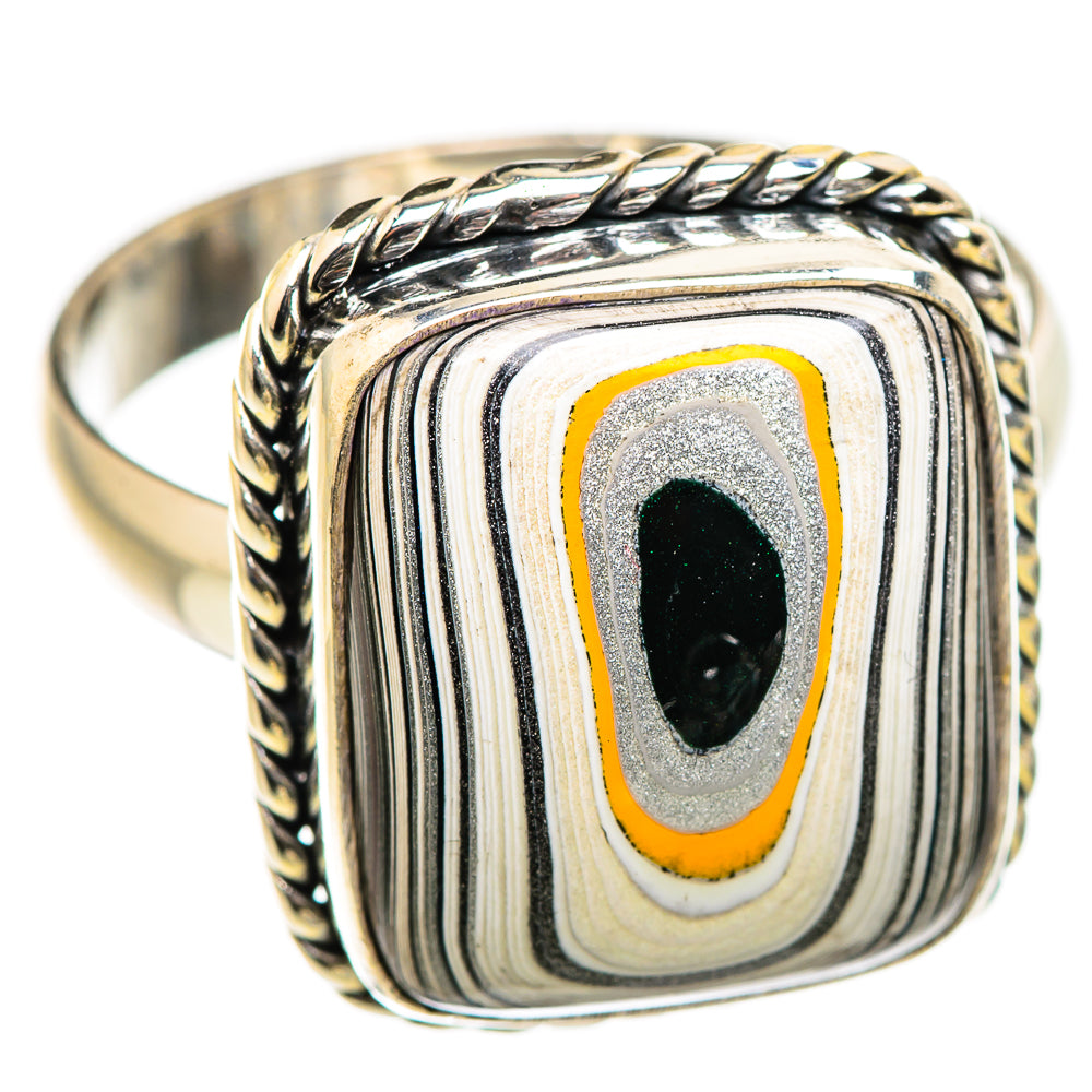 Fordite Rings handcrafted by Ana Silver Co - RING129333 - Photo 2