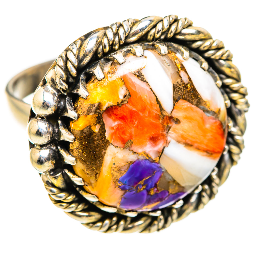 Spiny Oyster Turquoise Rings handcrafted by Ana Silver Co - RING129335 - Photo 2