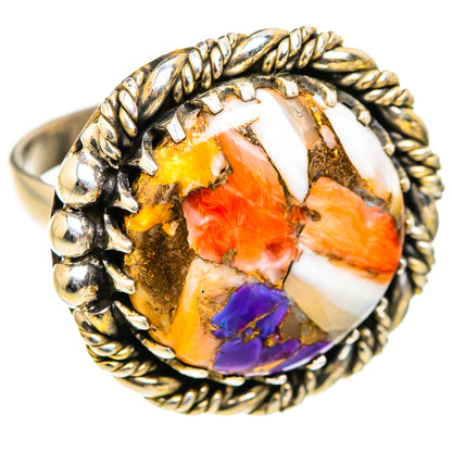 Spiny Oyster Turquoise Rings handcrafted by Ana Silver Co - RING129335 - Photo 2