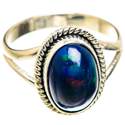 Black Opal Rings handcrafted by Ana Silver Co - RING129345 - Photo 2