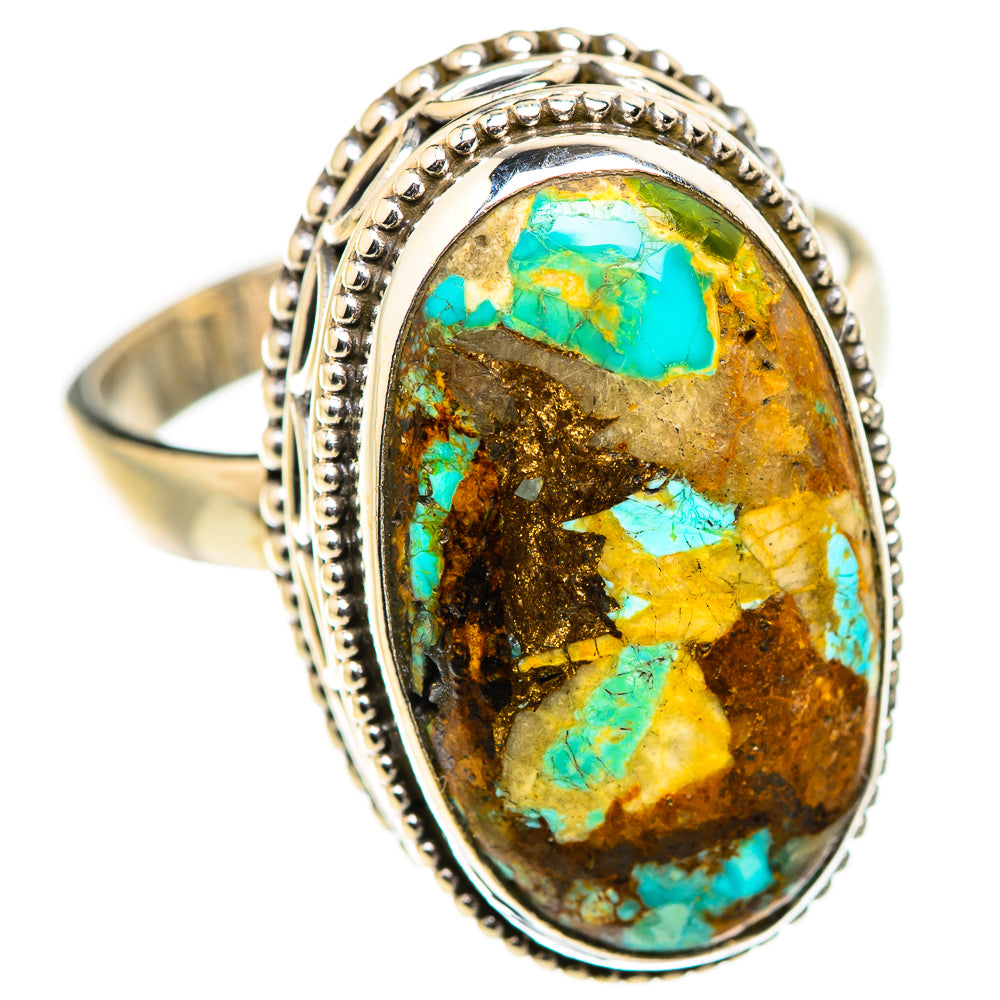 Blue Copper Composite Turquoise Rings handcrafted by Ana Silver Co - RING129347 - Photo 2