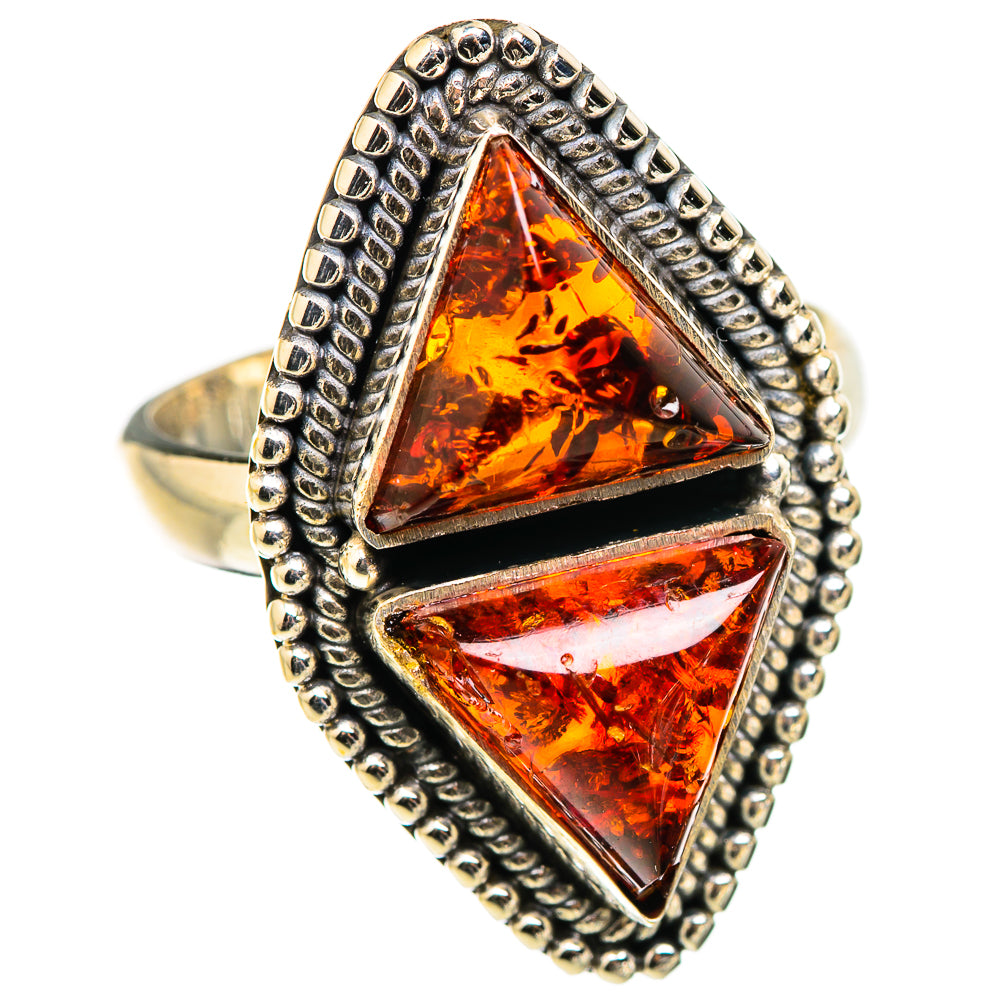 Baltic Amber Rings handcrafted by Ana Silver Co - RING129353 - Photo 2