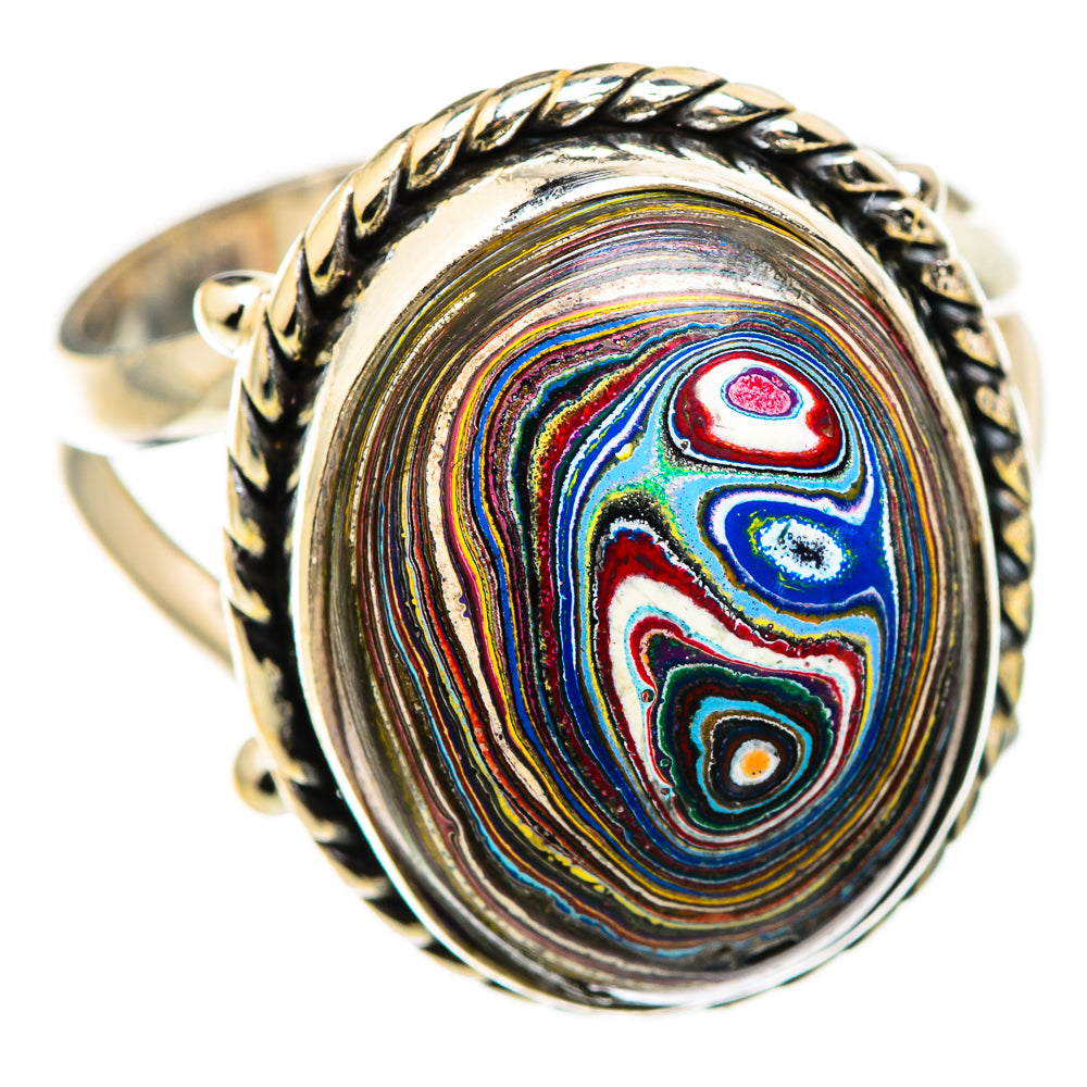 Fordite Rings handcrafted by Ana Silver Co - RING129380 - Photo 2