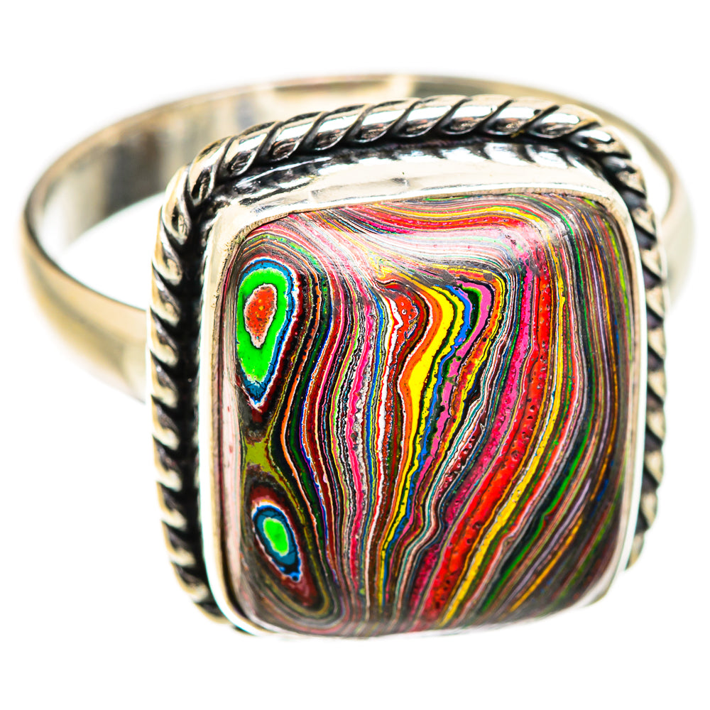 Fordite Rings handcrafted by Ana Silver Co - RING129384 - Photo 2