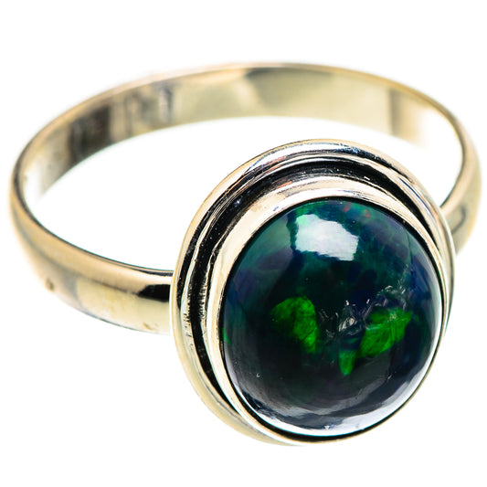 Black Opal Rings handcrafted by Ana Silver Co - RING129389 - Photo 2