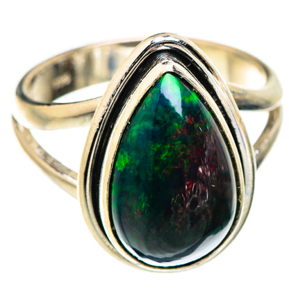 Black Opal Rings handcrafted by Ana Silver Co - RING129390 - Photo 2