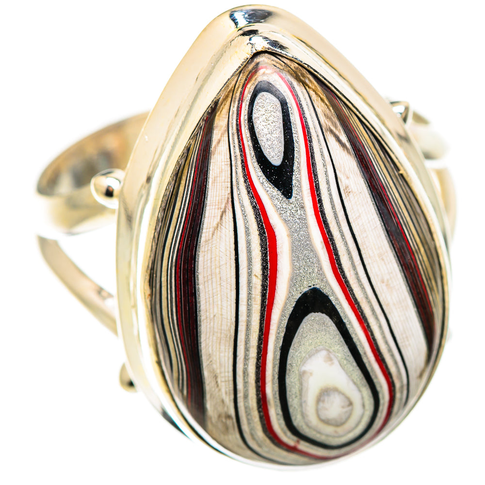 Fordite Rings handcrafted by Ana Silver Co - RING129404 - Photo 2