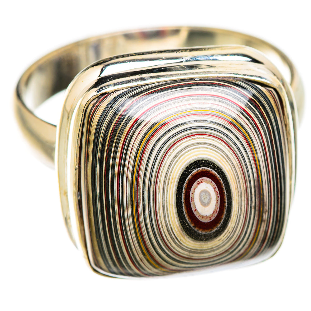 Fordite Rings handcrafted by Ana Silver Co - RING129412 - Photo 2