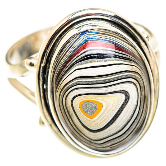 Fordite Rings handcrafted by Ana Silver Co - RING129417 - Photo 2