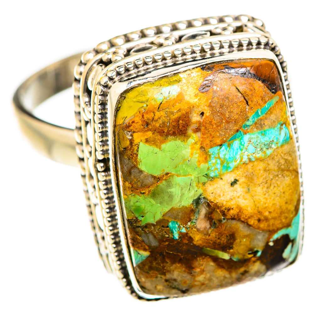 Blue Copper Composite Turquoise Rings handcrafted by Ana Silver Co - RING129422 - Photo 2
