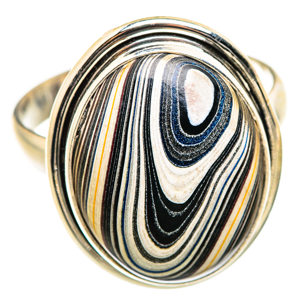 Fordite Rings handcrafted by Ana Silver Co - RING129427 - Photo 2