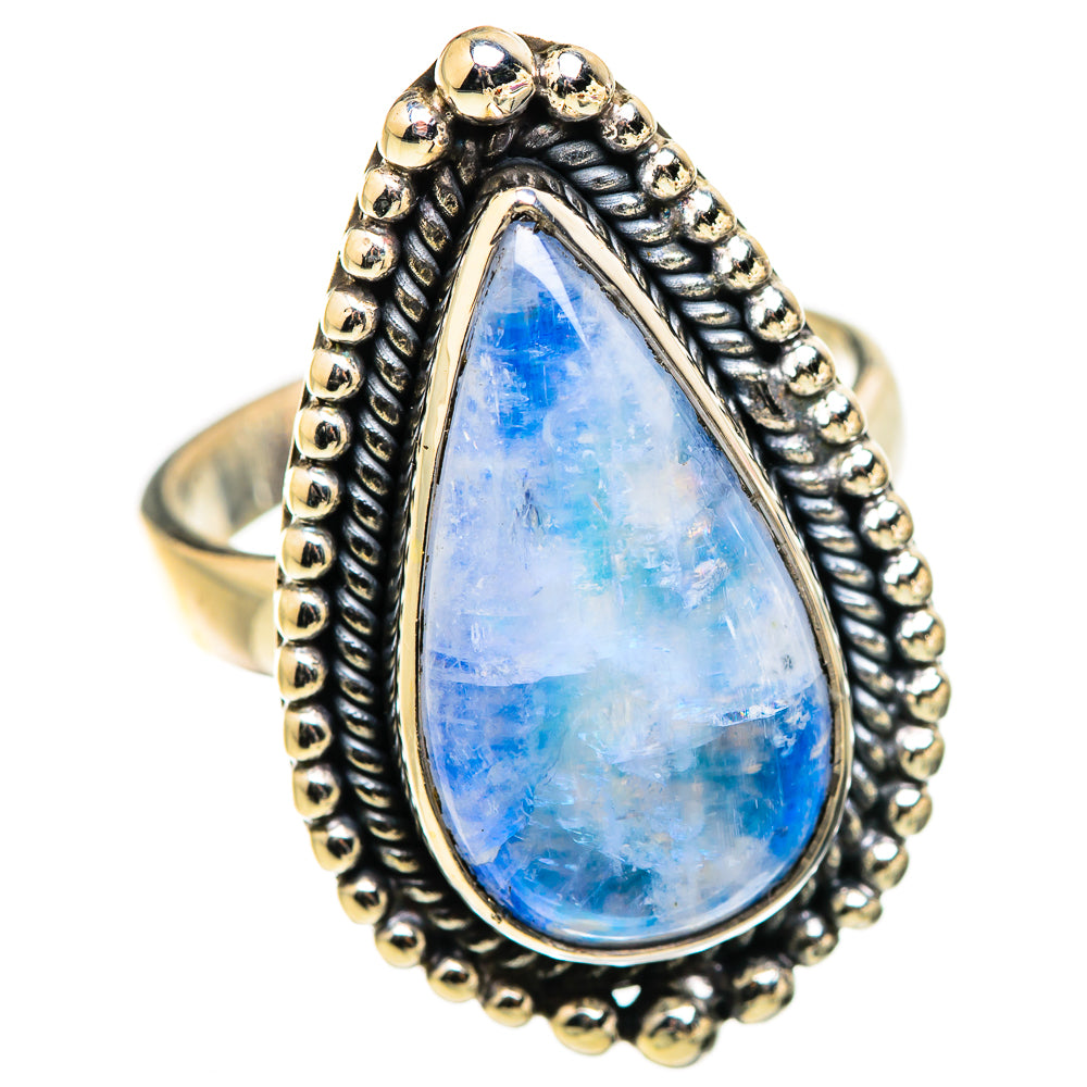 Rainbow Moonstone Rings handcrafted by Ana Silver Co - RING129433 - Photo 2