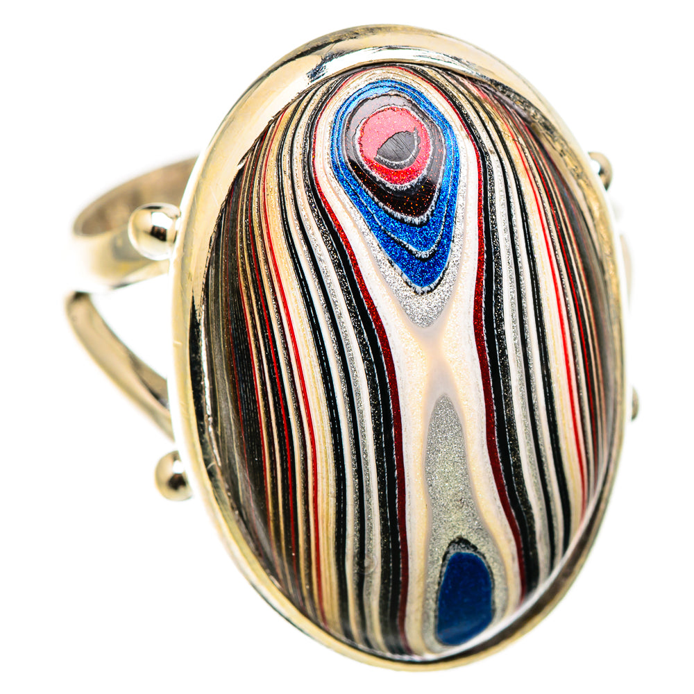 Fordite Rings handcrafted by Ana Silver Co - RING129443 - Photo 2