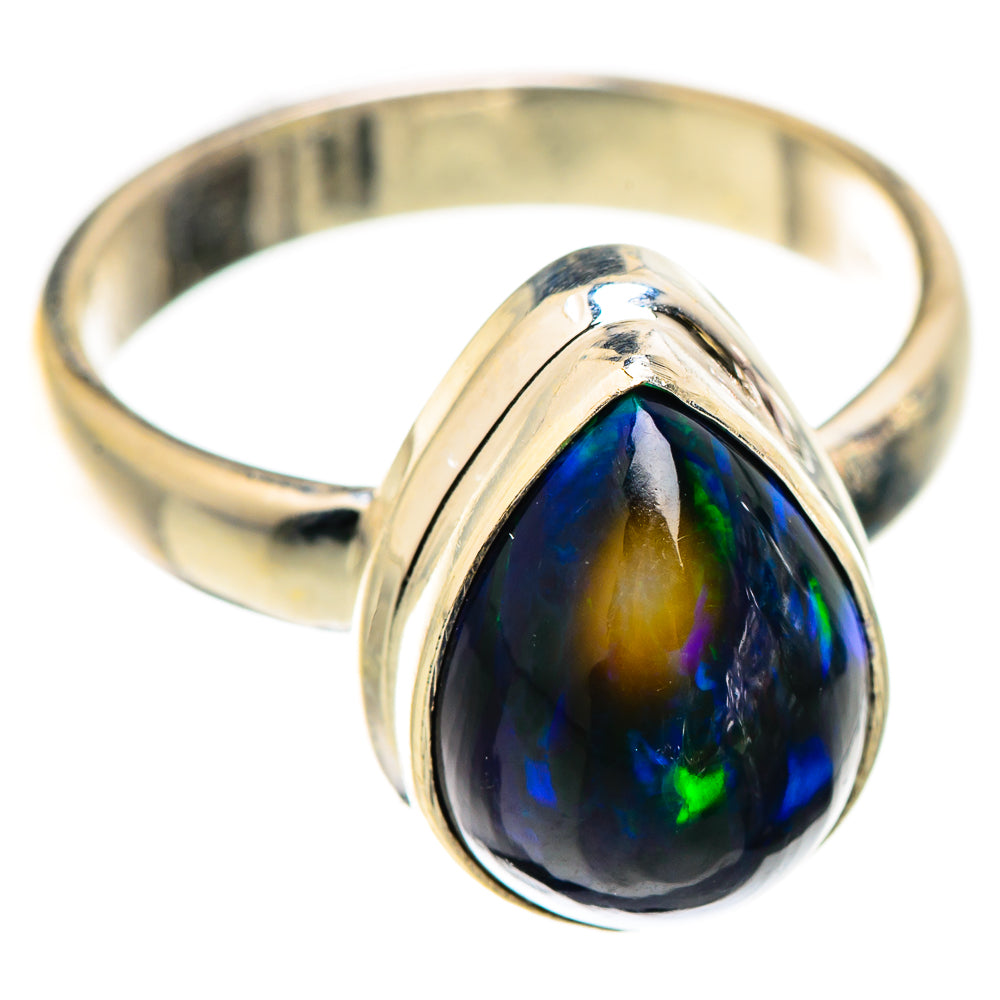 Black Opal Rings handcrafted by Ana Silver Co - RING129445 - Photo 2