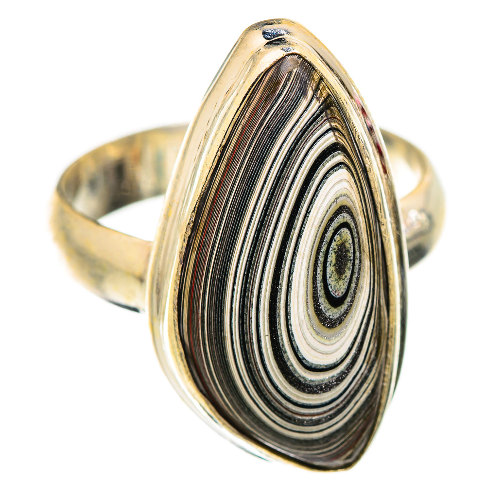 Fordite Rings handcrafted by Ana Silver Co - RING129446 - Photo 2