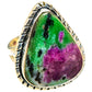 Ruby Zoisite Rings handcrafted by Ana Silver Co - RING129449 - Photo 2