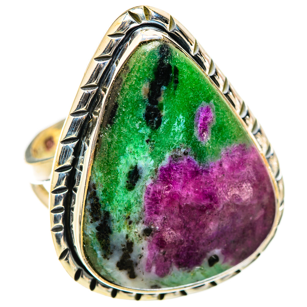 Ruby Zoisite Rings handcrafted by Ana Silver Co - RING129449 - Photo 2