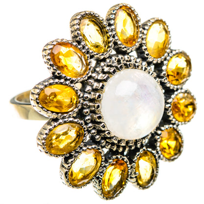 Rainbow Moonstone Rings handcrafted by Ana Silver Co - RING129456 - Photo 2