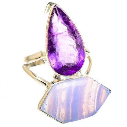Blue Lace Agate Rings handcrafted by Ana Silver Co - RING129461 - Photo 2