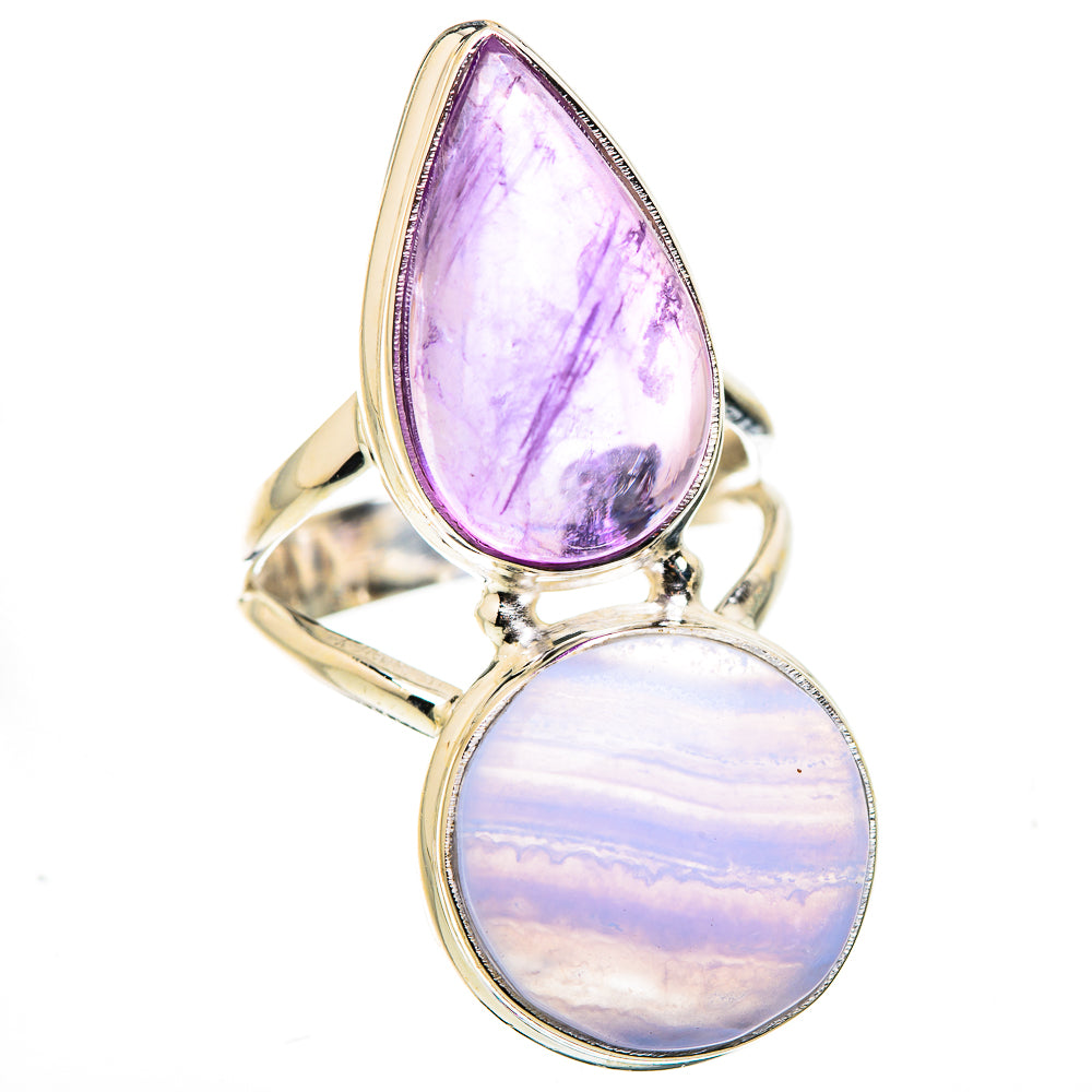 Blue Lace Agate Rings handcrafted by Ana Silver Co - RING129462 - Photo 2