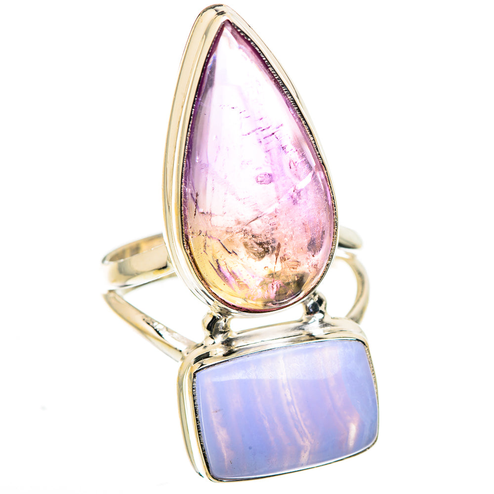 Blue Lace Agate Rings handcrafted by Ana Silver Co - RING129464 - Photo 2