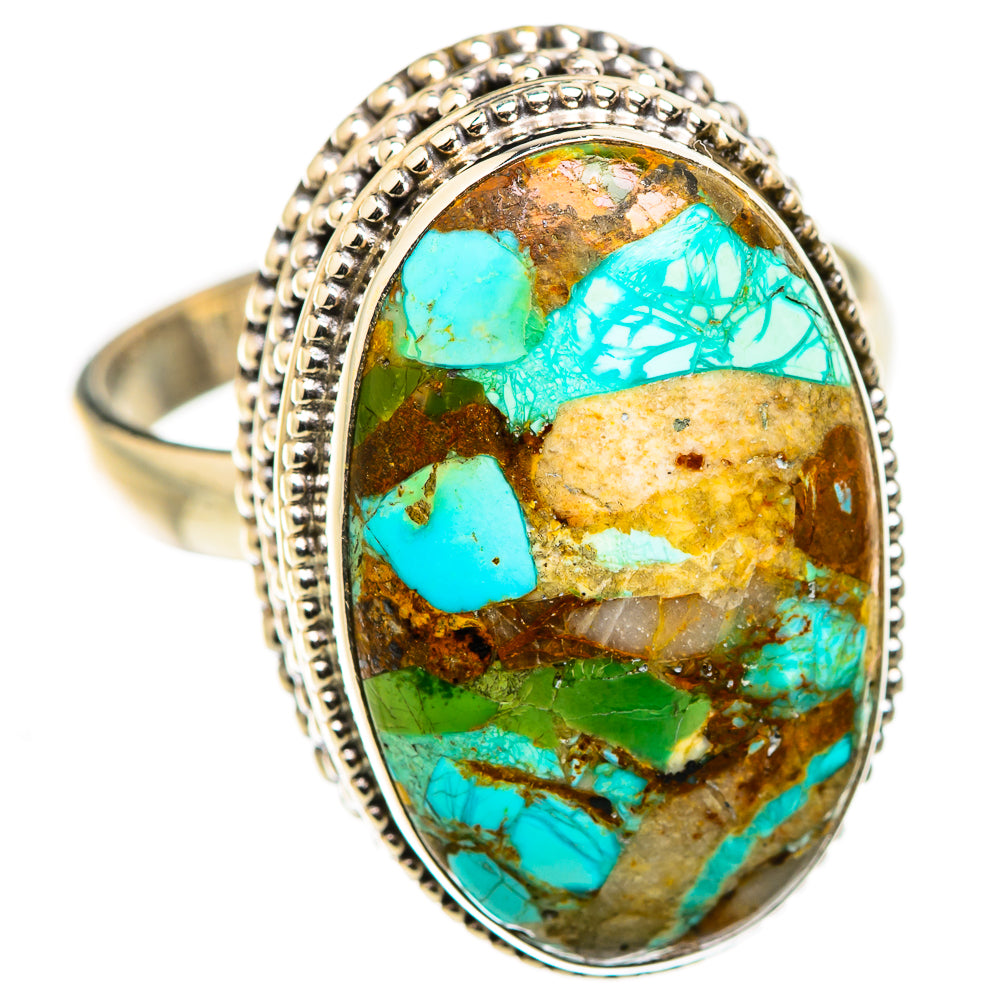Blue Copper Composite Turquoise Rings handcrafted by Ana Silver Co - RING129474 - Photo 2