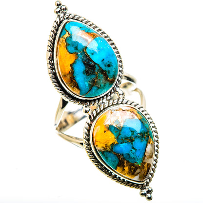 Blue Copper Composite Turquoise Rings handcrafted by Ana Silver Co - RING129475 - Photo 2