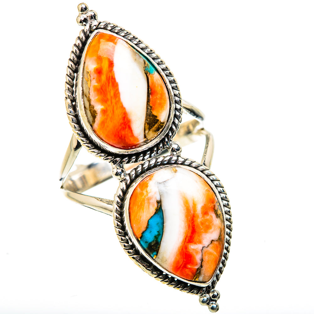 Spiny Oyster Turquoise Rings handcrafted by Ana Silver Co - RING129479 - Photo 2