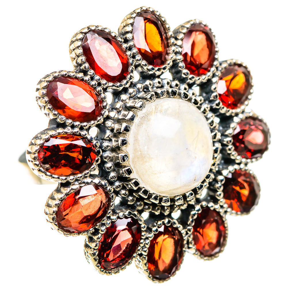 Rainbow Moonstone Rings handcrafted by Ana Silver Co - RING129481 - Photo 2