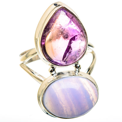 Blue Lace Agate Rings handcrafted by Ana Silver Co - RING129482 - Photo 2