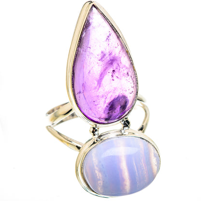 Blue Lace Agate Rings handcrafted by Ana Silver Co - RING129483 - Photo 2