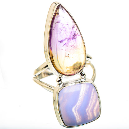 Blue Lace Agate Rings handcrafted by Ana Silver Co - RING129484 - Photo 2