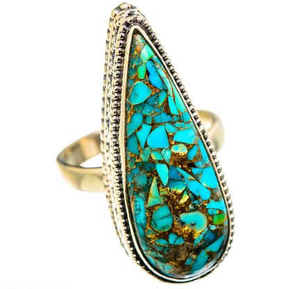 Blue Copper Composite Turquoise Rings handcrafted by Ana Silver Co - RING129509 - Photo 2